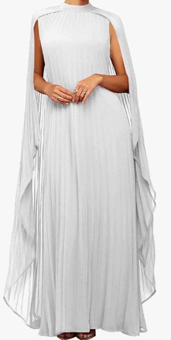 Women's Flowy Pleated Chiffon Maxi Dress size S-M